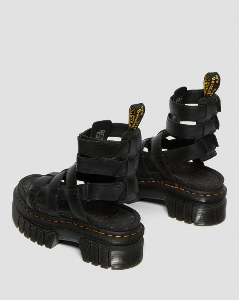 Dr Martens Ricki Nappa Lux Nahkaiset Gladiator Naisten Platform Kengät Mustat | Suomi_Dr67072