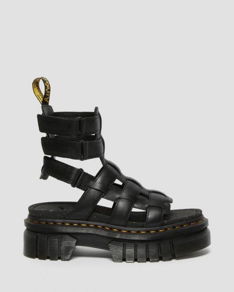 Dr Martens Ricki Nappa Lux Nahkaiset Gladiator Naisten Platform Kengät Mustat | Suomi_Dr67072