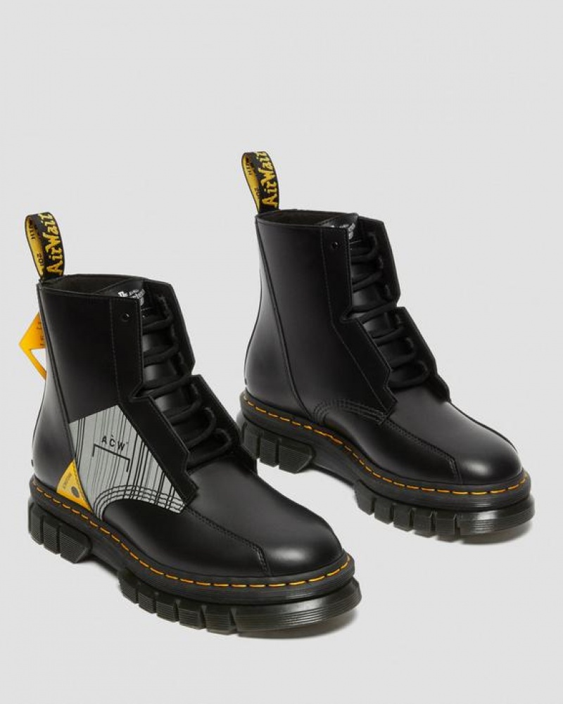 Dr Martens Rikard A-Cold-Wall* Nahkaiset Miesten Platform Kengät Mustat | Suomi_Dr13430