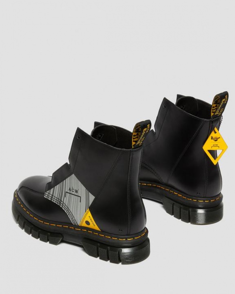 Dr Martens Rikard A-Cold-Wall* Nahkaiset Miesten Platform Kengät Mustat | Suomi_Dr13430