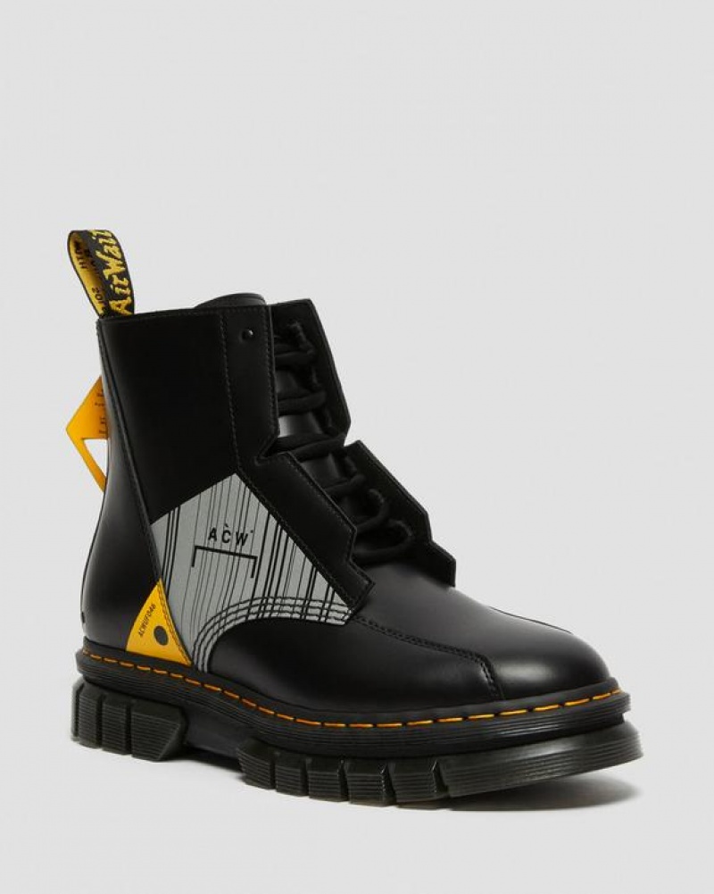 Dr Martens Rikard A-Cold-Wall* Nahkaiset Miesten Platform Kengät Mustat | Suomi_Dr13430