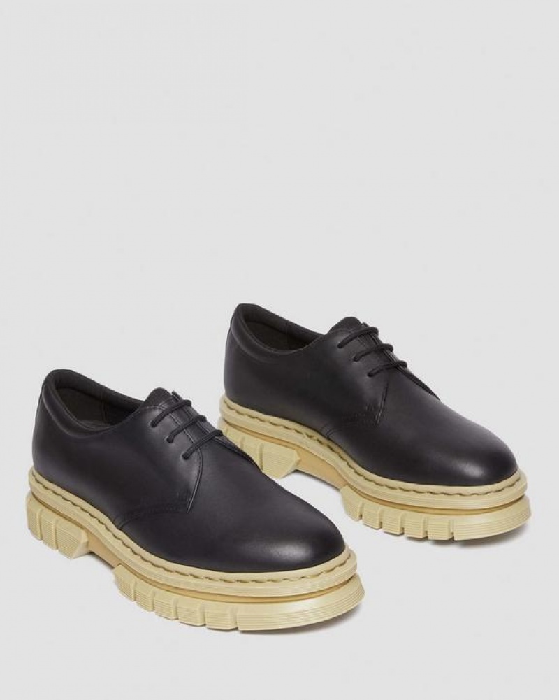 Dr Martens Rikard Contrast Sole Nahkaiset Platform Naisten Kengät Mustat | Suomi_Dr95987