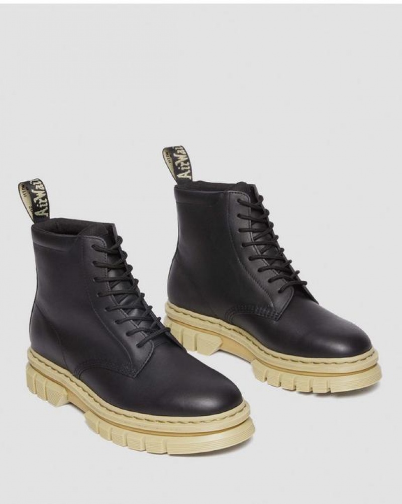 Dr Martens Rikard Contrast Sole Platform Pitsi Up Miesten Saappaat Mustat | Suomi_Dr49939