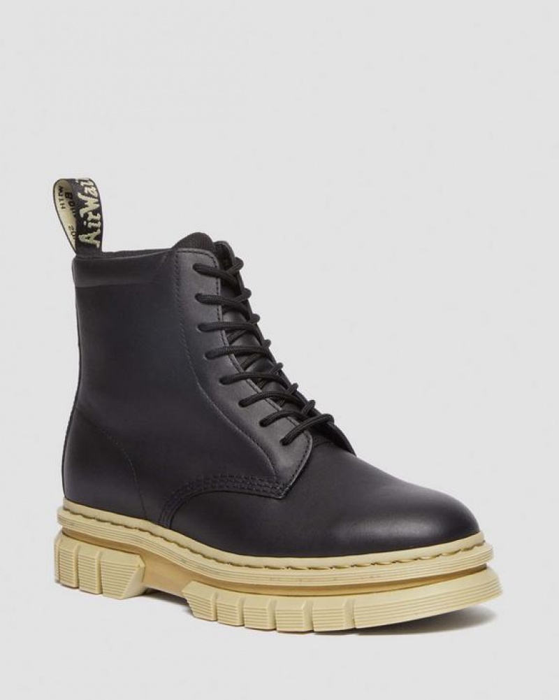 Dr Martens Rikard Contrast Sole Platform Pitsi Up Miesten Saappaat Mustat | Suomi_Dr49939