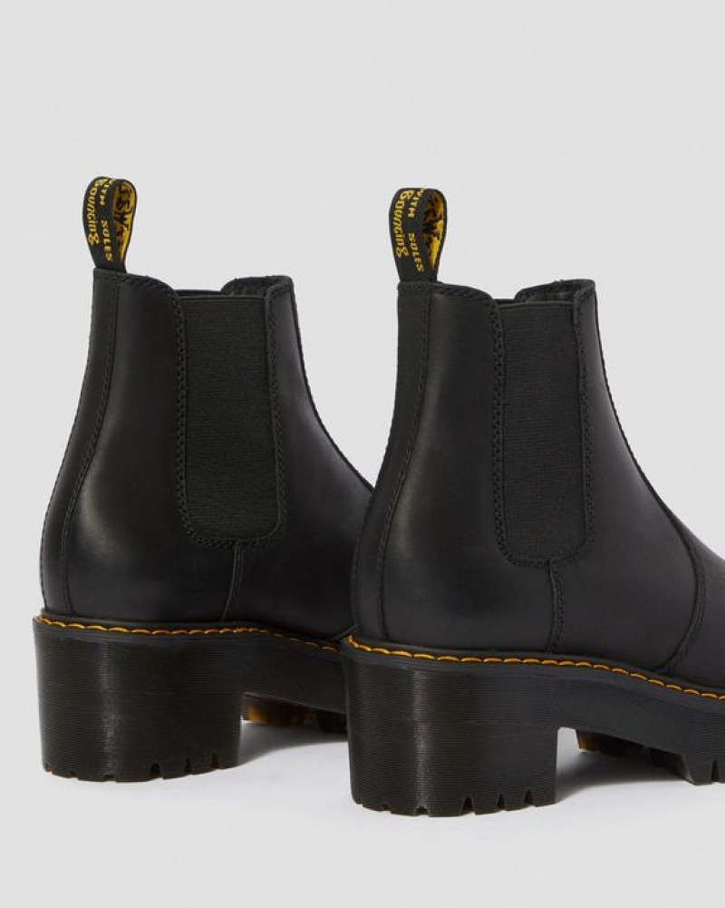 Dr Martens Rometty Wyoming Nahkaiset Platform Chelsea Naisten Saappaat Mustat | Suomi_Dr78137