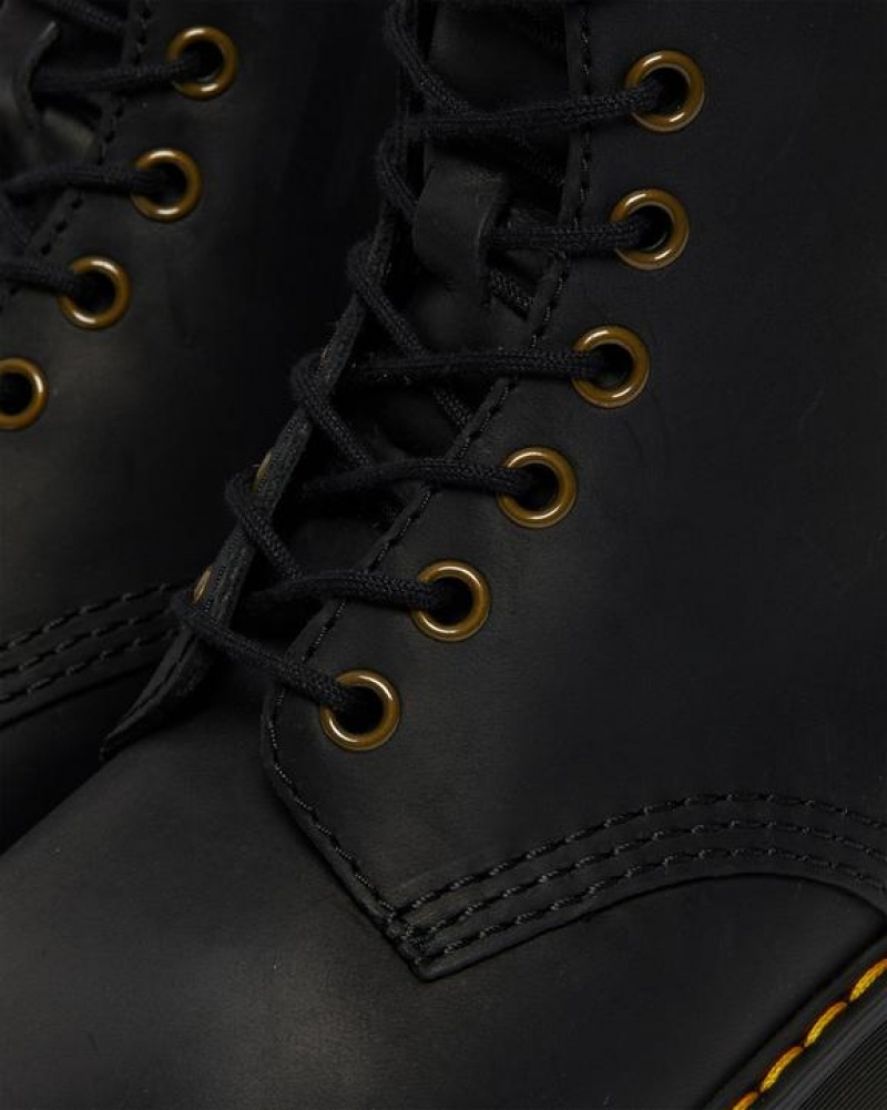 Dr Martens Shriver Hi Women's Wyoming Nahkaiset Korko Naisten Saappaat Mustat | Suomi_Dr33163