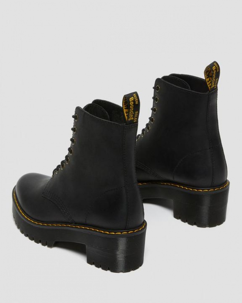 Dr Martens Shriver Hi Women's Wyoming Nahkaiset Korko Naisten Saappaat Mustat | Suomi_Dr33163