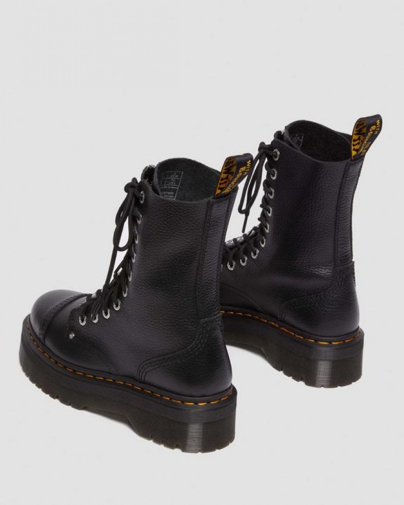 Dr Martens Sinclair Hi Milled Nappa Nahkaiset Miesten Platform Kengät Mustat | Suomi_Dr79003