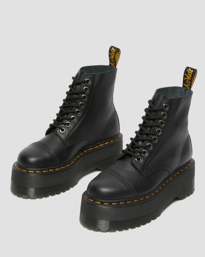 Dr Martens Sinclair Max Pisa Nahkaiset Naisten Platform Kengät Mustat | Suomi_Dr58532