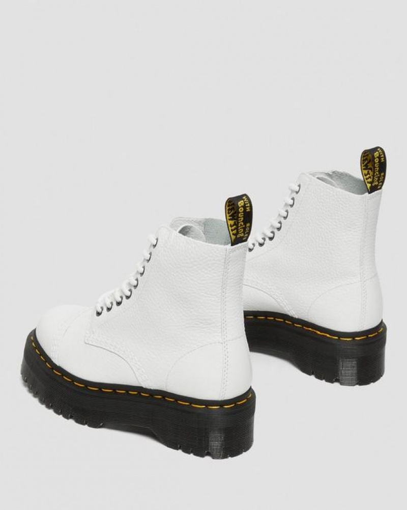 Dr Martens Sinclair Milled Nappa Nahkaiset Platform Naisten Saappaat Valkoinen | Suomi_Dr37776