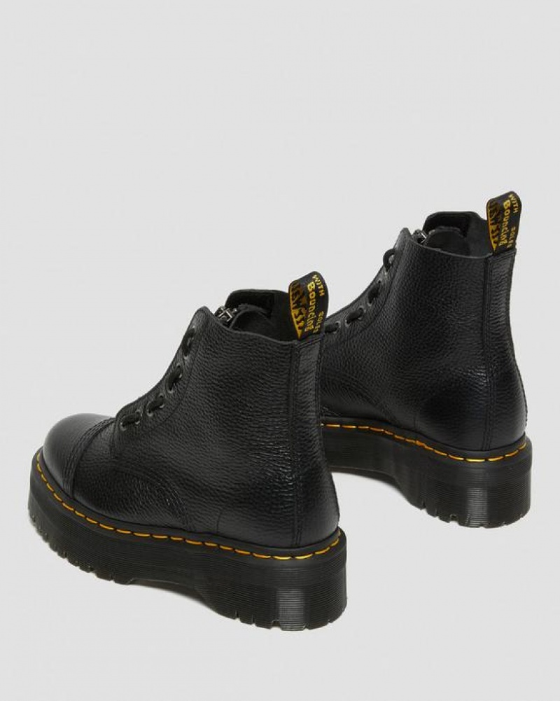 Dr Martens Sinclair Milled Nappa Nahkaiset Naisten Platform Kengät Mustat | Suomi_Dr25851