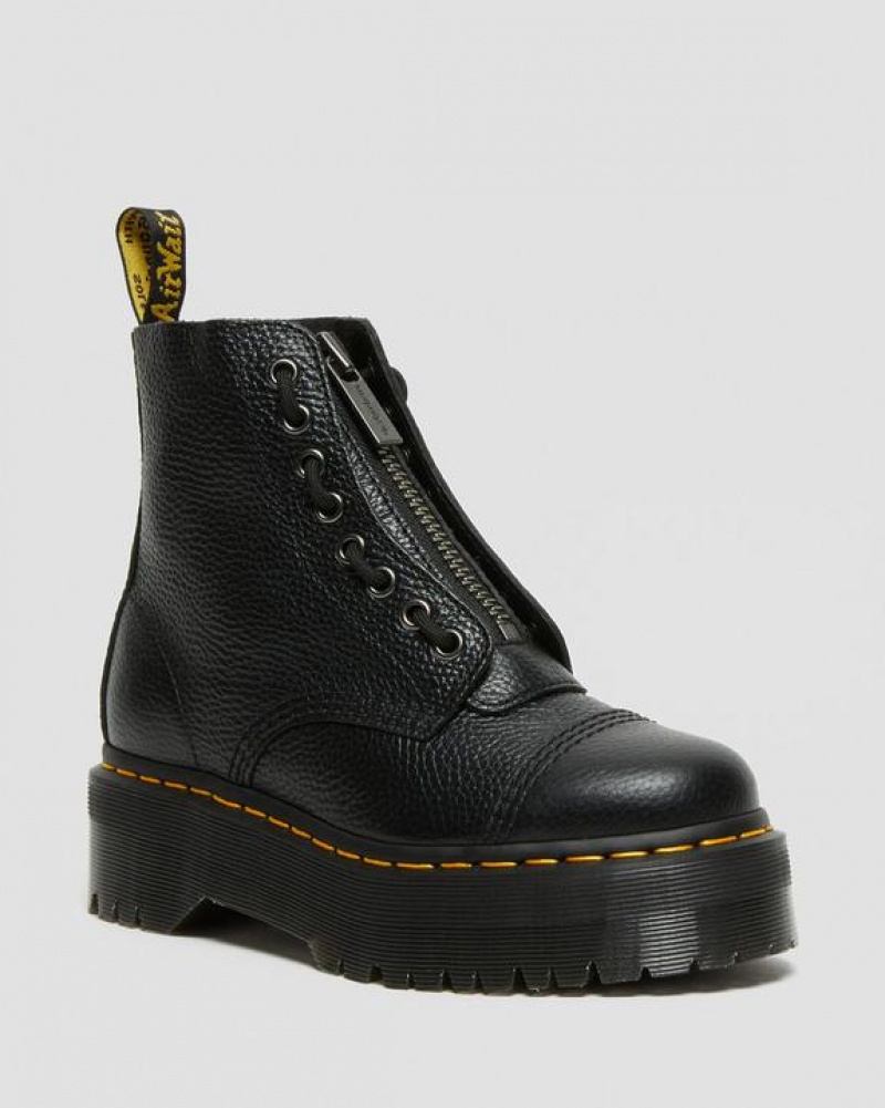 Dr Martens Sinclair Milled Nappa Nahkaiset Naisten Platform Kengät Mustat | Suomi_Dr25851