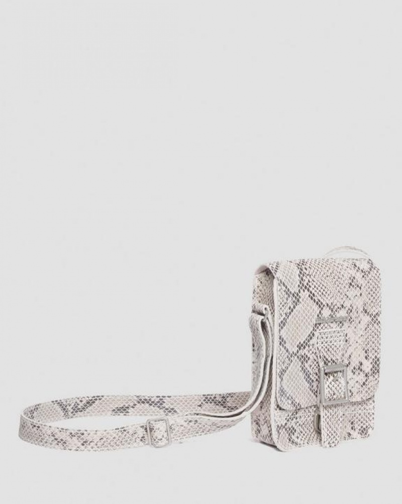 Dr Martens Snake Print Nahkaiset Vertical Crossbody Accessories Laukut Ruskea Mustat | Suomi_Dr95386