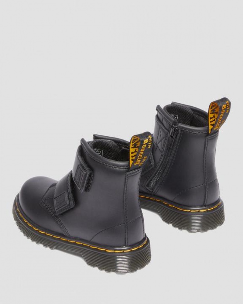 Dr Martens Toddler 1460 Double Strap Nahkaiset Lasten Saappaat Mustat | Suomi_Dr59051