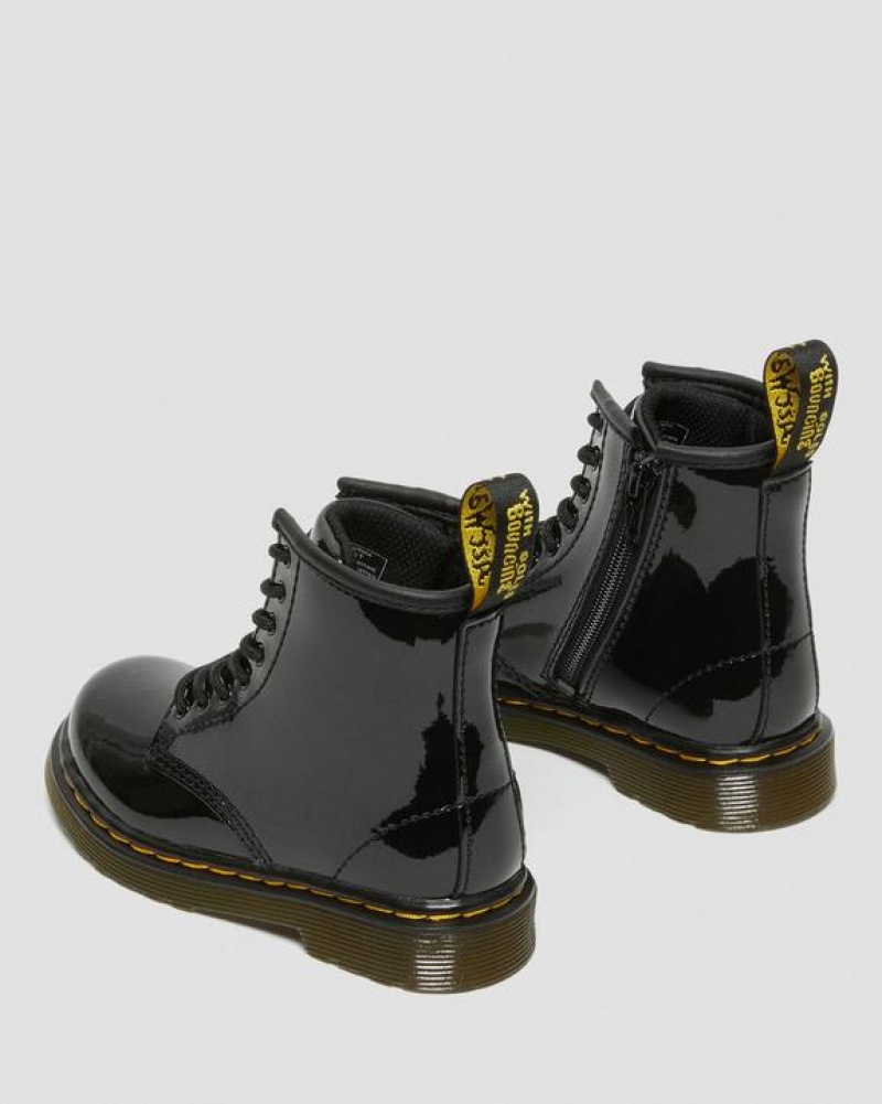 Dr Martens Toddler 1460 Kiiltonahka Nahkaiset Pitsi Up Lasten Saappaat Mustat | Suomi_Dr96102