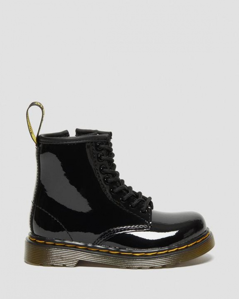 Dr Martens Toddler 1460 Kiiltonahka Nahkaiset Pitsi Up Lasten Saappaat Mustat | Suomi_Dr96102