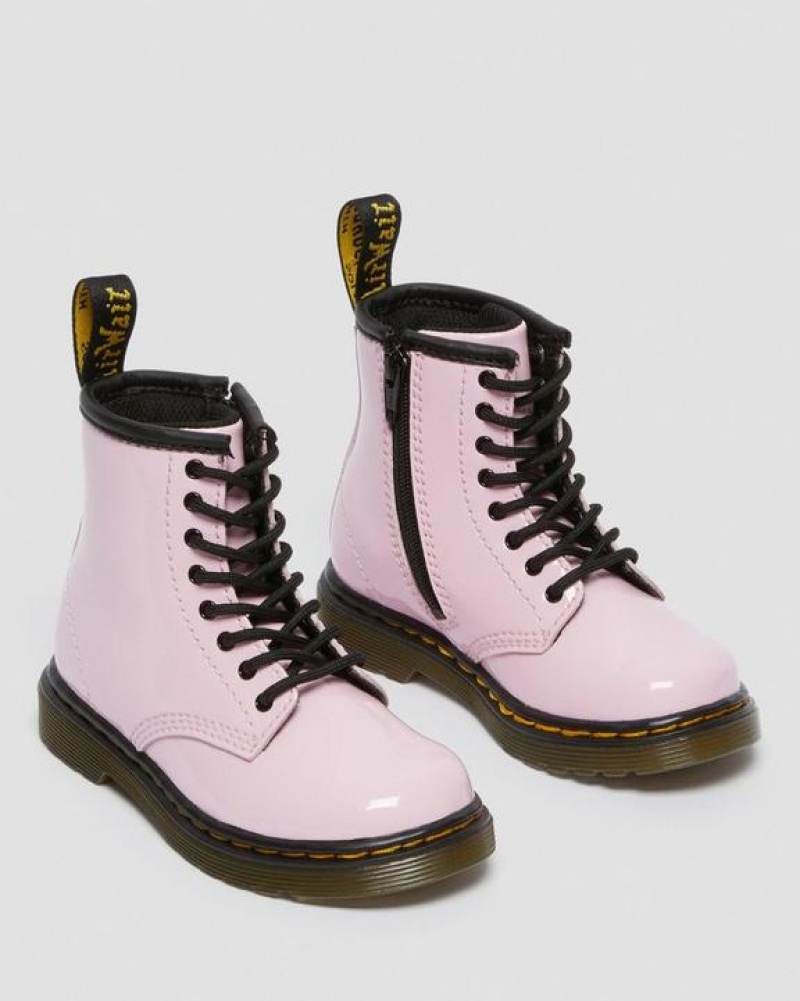 Dr Martens Toddler 1460 Kiiltonahka Nahkaiset Pitsi Up Lasten Saappaat Pinkki | Suomi_Dr98307