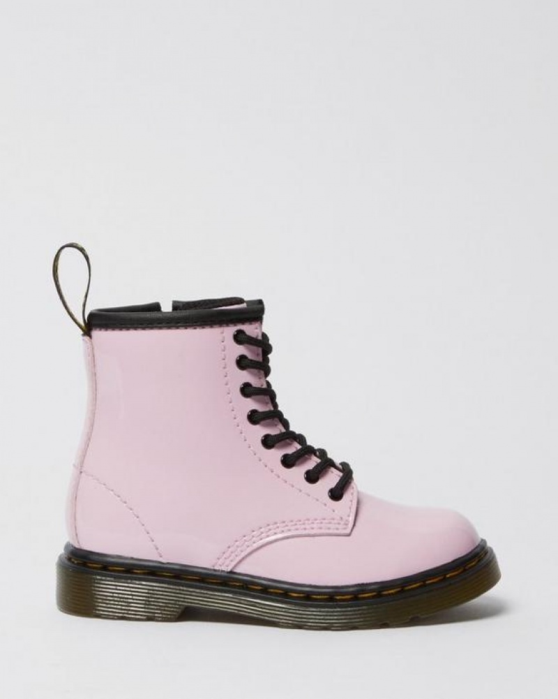 Dr Martens Toddler 1460 Kiiltonahka Nahkaiset Pitsi Up Lasten Saappaat Pinkki | Suomi_Dr98307