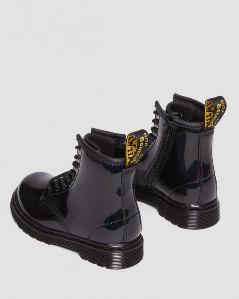 Dr Martens Toddler 1460 Rainbow Kiiltonahka Nahkaiset Pitsi Up Lasten Saappaat Mustat | Suomi_Dr17657