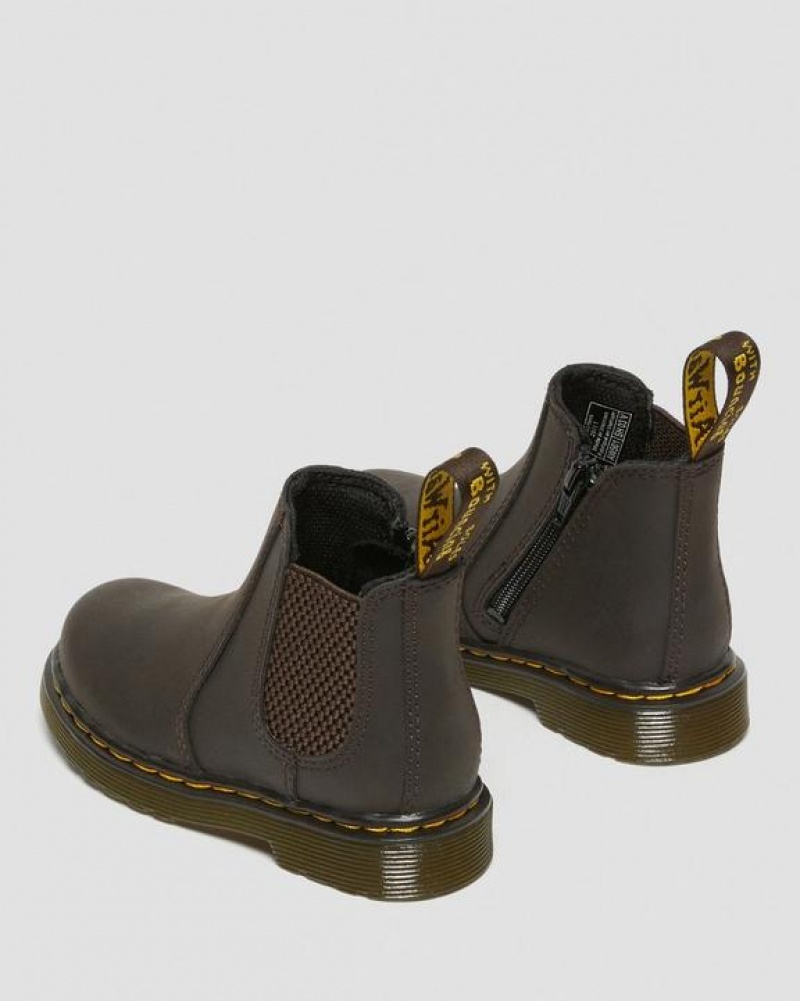 Dr Martens Toddler 2976 Wildhorse Nahkaiset Chelsea Lasten Saappaat Tummanruskea | Suomi_Dr23251