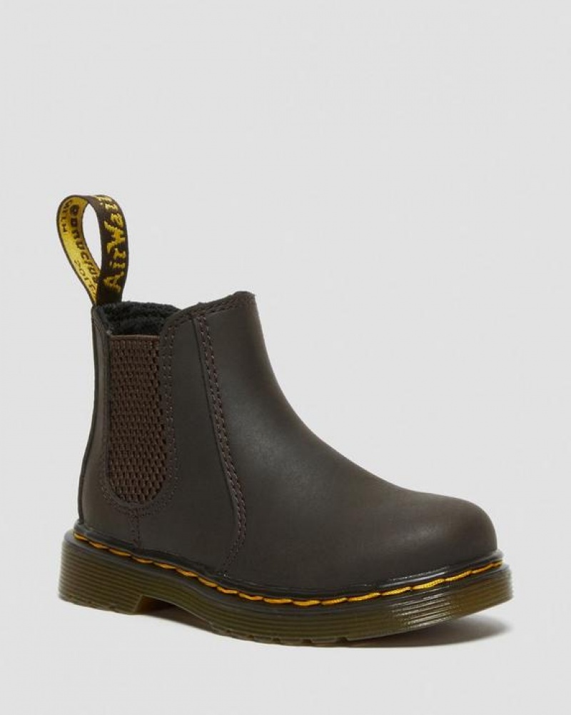 Dr Martens Toddler 2976 Wildhorse Nahkaiset Chelsea Lasten Saappaat Tummanruskea | Suomi_Dr23251