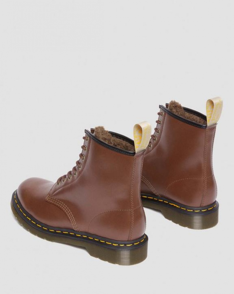 Dr Martens Vegaaniset 1460 Faux Fur Vuoratut Pitsi Up Naisten Saappaat Ruskea | Suomi_Dr64434