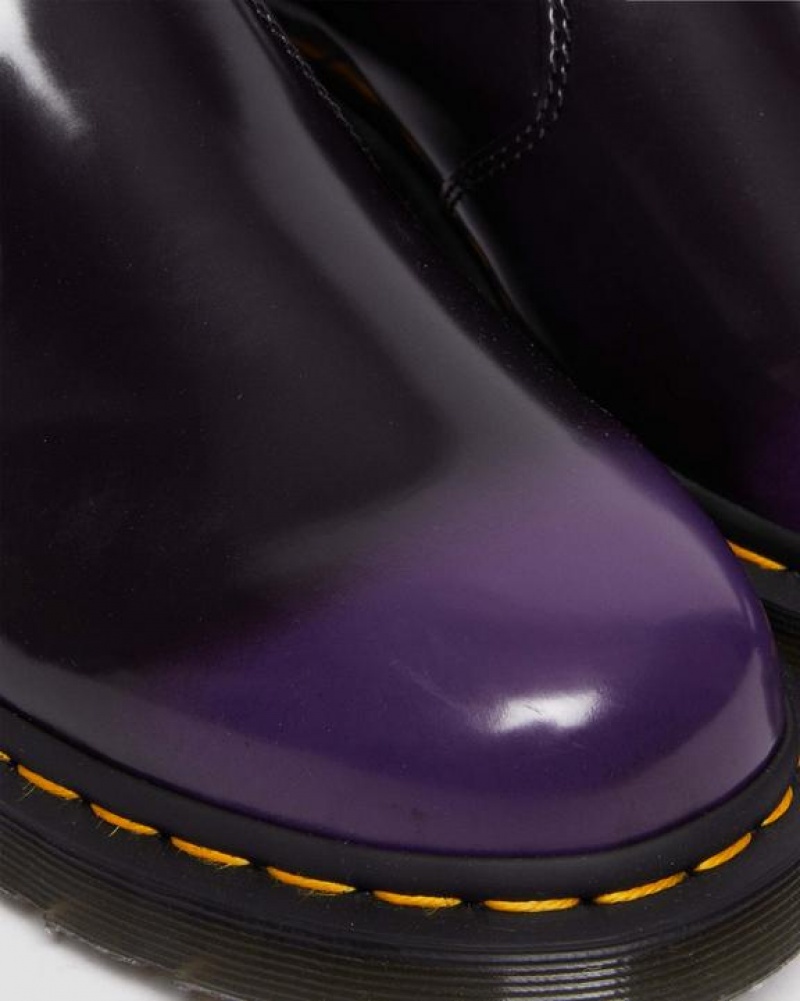 Dr Martens Vegaaniset 2976 Chelsea Miesten Saappaat Mustat Violetit | Suomi_Dr14133