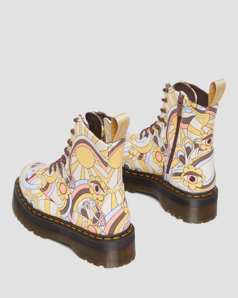 Dr Martens Vegaaniset Jadon Boot Retro Canvas Platforms Naisten Saappaat Keltainen Monivärinen | Suomi_Dr55523