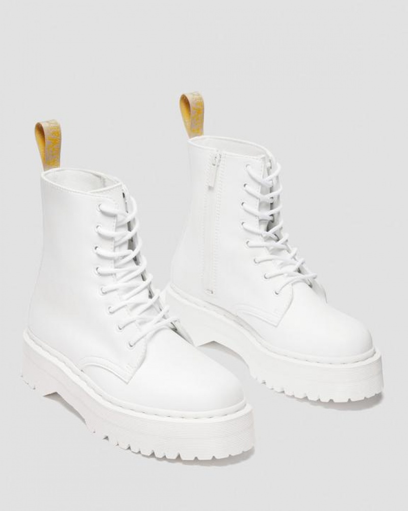 Dr Martens Vegaaniset Jadon II Boot Kemble Mono Miesten Platform Kengät Valkoinen | Suomi_Dr37481