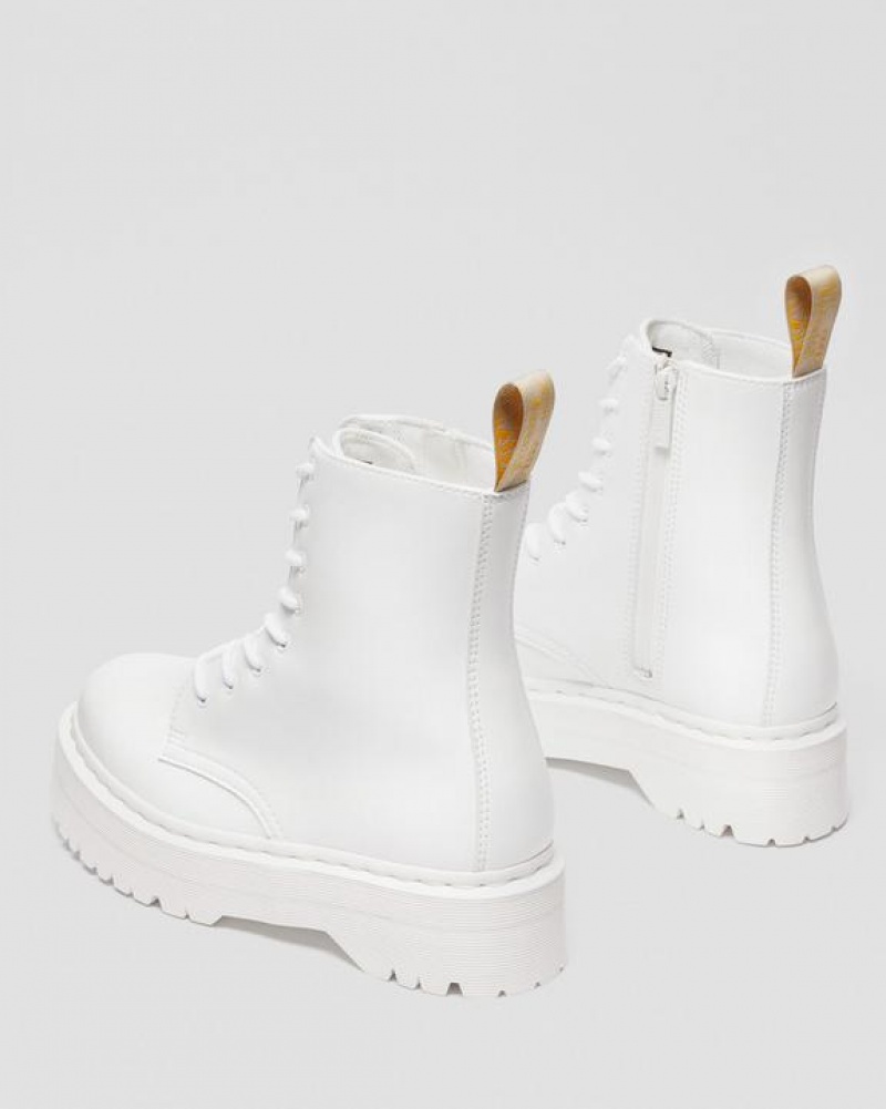 Dr Martens Vegaaniset Jadon II Boot Kemble Mono Miesten Platform Kengät Valkoinen | Suomi_Dr37481