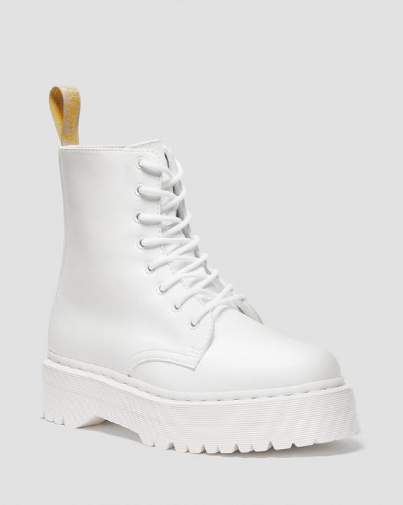 Dr Martens Vegaaniset Jadon II Boot Kemble Mono Miesten Platform Kengät Valkoinen | Suomi_Dr37481