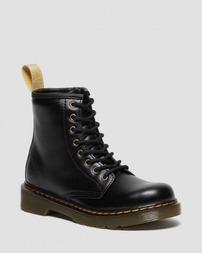 Dr Martens Vegaaniset Junior 1460 Pitsi Up Lasten Saappaat Mustat | Suomi_Dr17655