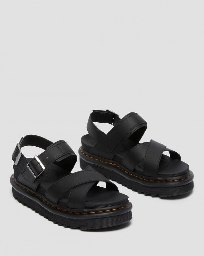 Dr Martens Voss II Women's Nahkaiset Strap Naisten Sandaalit Mustat | Suomi_Dr24292