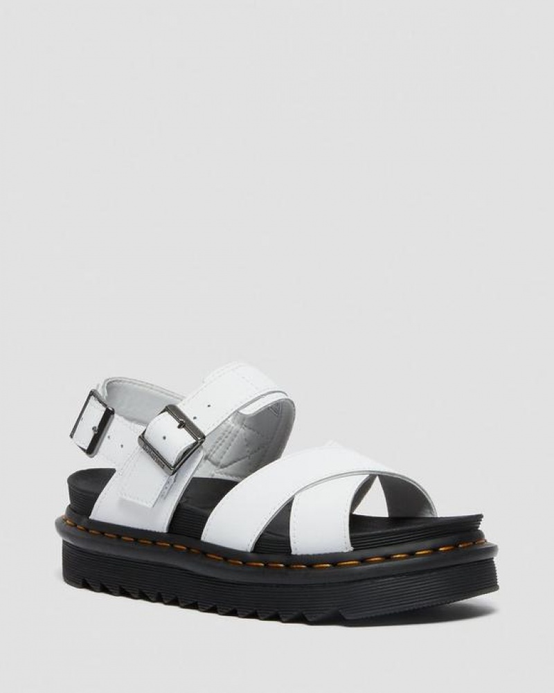 Dr Martens Voss II Women's Nahkaiset Strap Naisten Sandaalit Valkoinen | Suomi_Dr99239