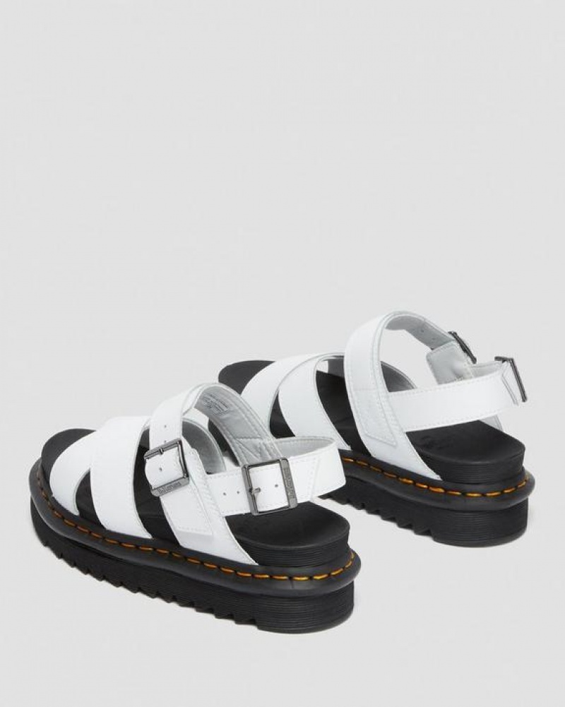 Dr Martens Voss II Women's Nahkaiset Strap Naisten Platform Kengät Valkoinen | Suomi_Dr46096