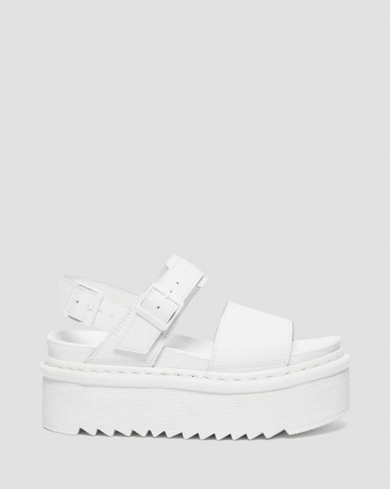 Dr Martens Voss Mono Nahkaiset Platform Strap Naisten Sandaalit Valkoinen | Suomi_Dr18963