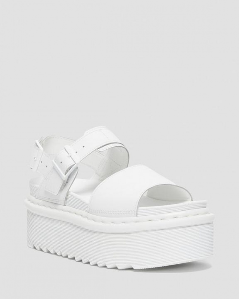 Dr Martens Voss Mono Nahkaiset Platform Strap Naisten Sandaalit Valkoinen | Suomi_Dr18963