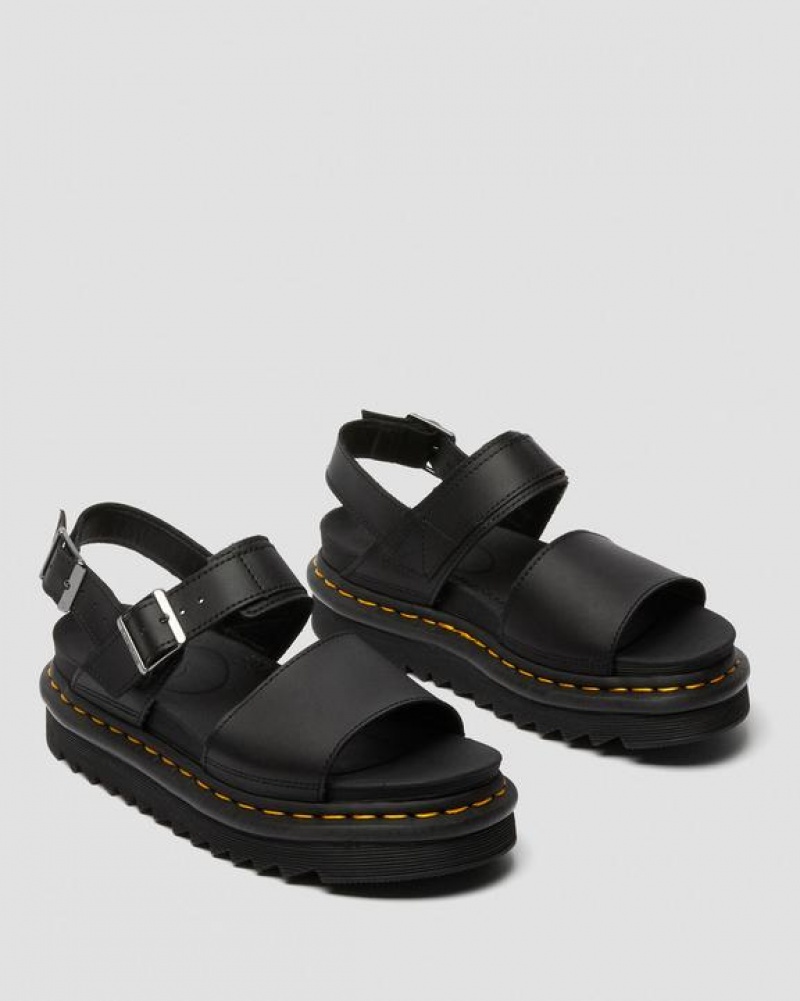 Dr Martens Voss Women's Nahkaiset Strap Naisten Sandaalit Mustat | Suomi_Dr73378