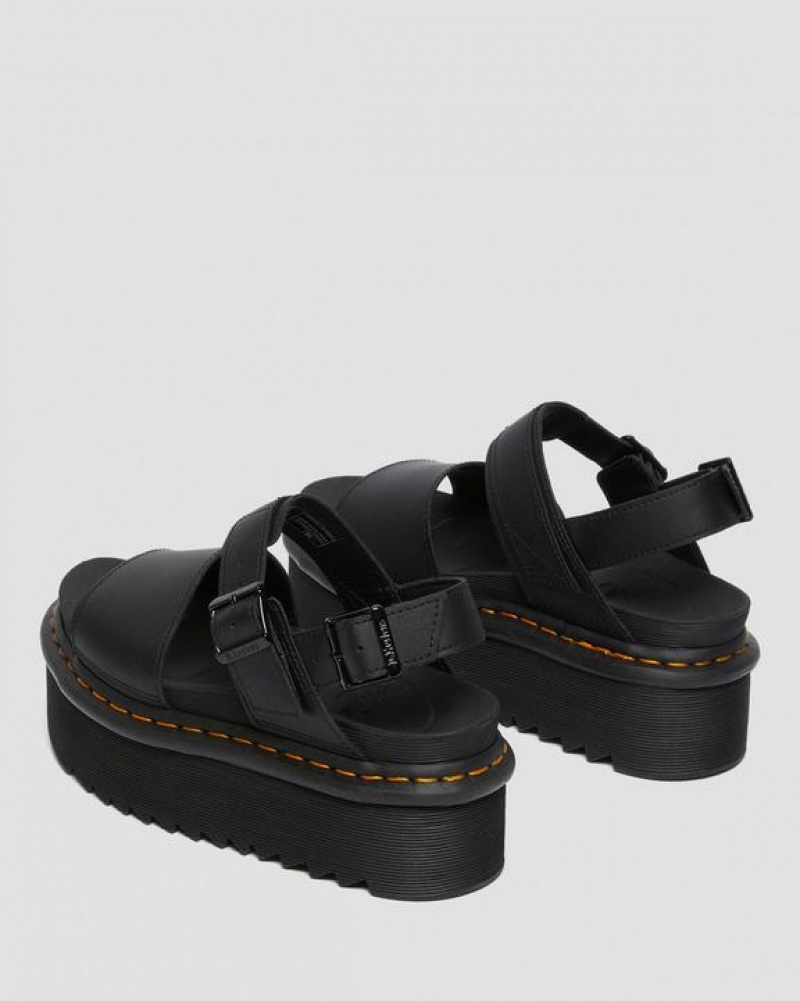 Dr Martens Voss Women's Nahkaiset Strap Platform Naisten Sandaalit Mustat | Suomi_Dr90869