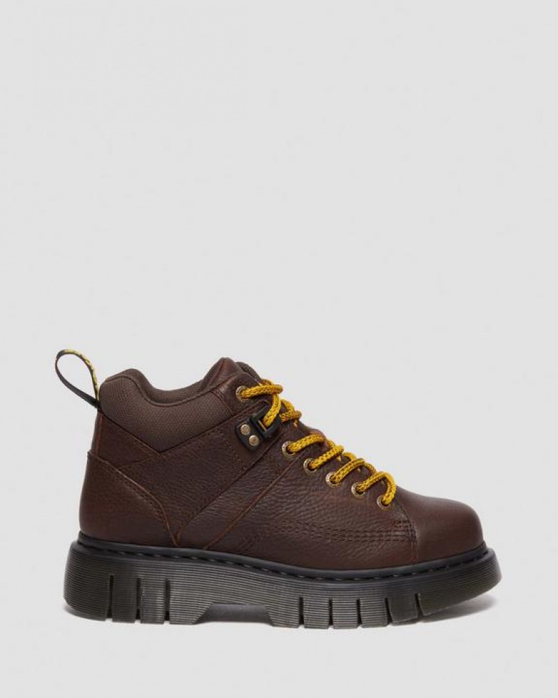 Dr Martens Woodard Grizzly Nahkaiset Low Vapaa-ajan Naisten Saappaat Tummanruskea | Suomi_Dr79313