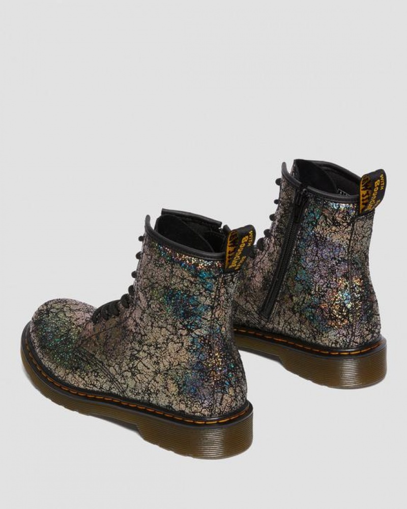 Dr Martens Youth 1460 Crinkle Metallic Pitsi Up Lasten Saappaat Mustat | Suomi_Dr99672