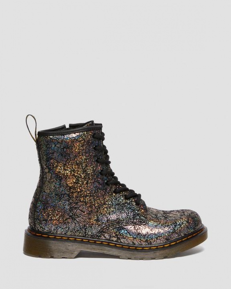 Dr Martens Youth 1460 Crinkle Metallic Pitsi Up Lasten Saappaat Mustat | Suomi_Dr99672