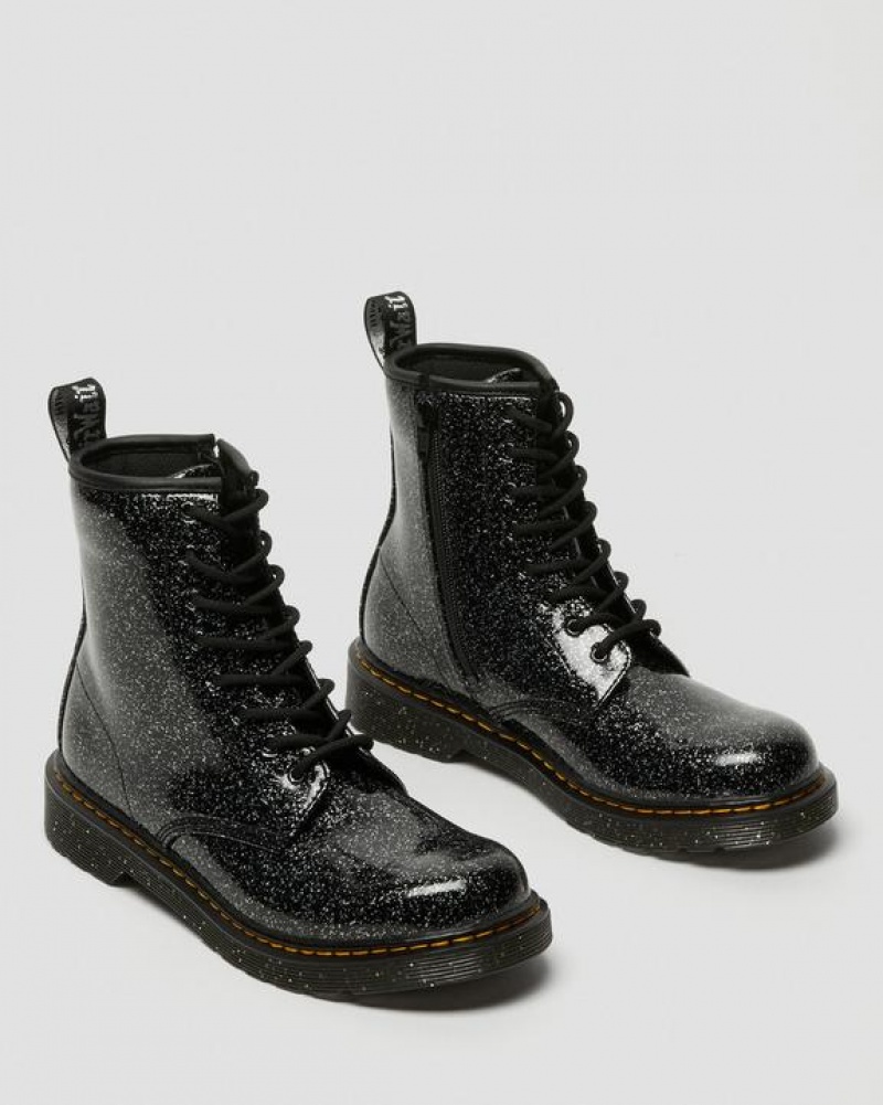 Dr Martens Youth 1460 Glitter Pitsi Up Lasten Saappaat Mustat | Suomi_Dr55566