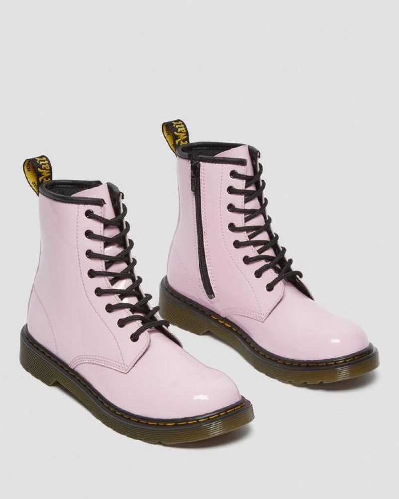 Dr Martens Youth 1460 Kiiltonahka Nahkaiset Pitsi Up Lasten Saappaat Pinkki | Suomi_Dr74528