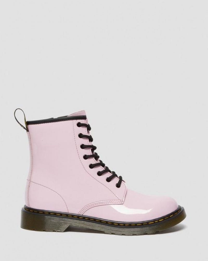 Dr Martens Youth 1460 Kiiltonahka Nahkaiset Pitsi Up Lasten Saappaat Pinkki | Suomi_Dr74528