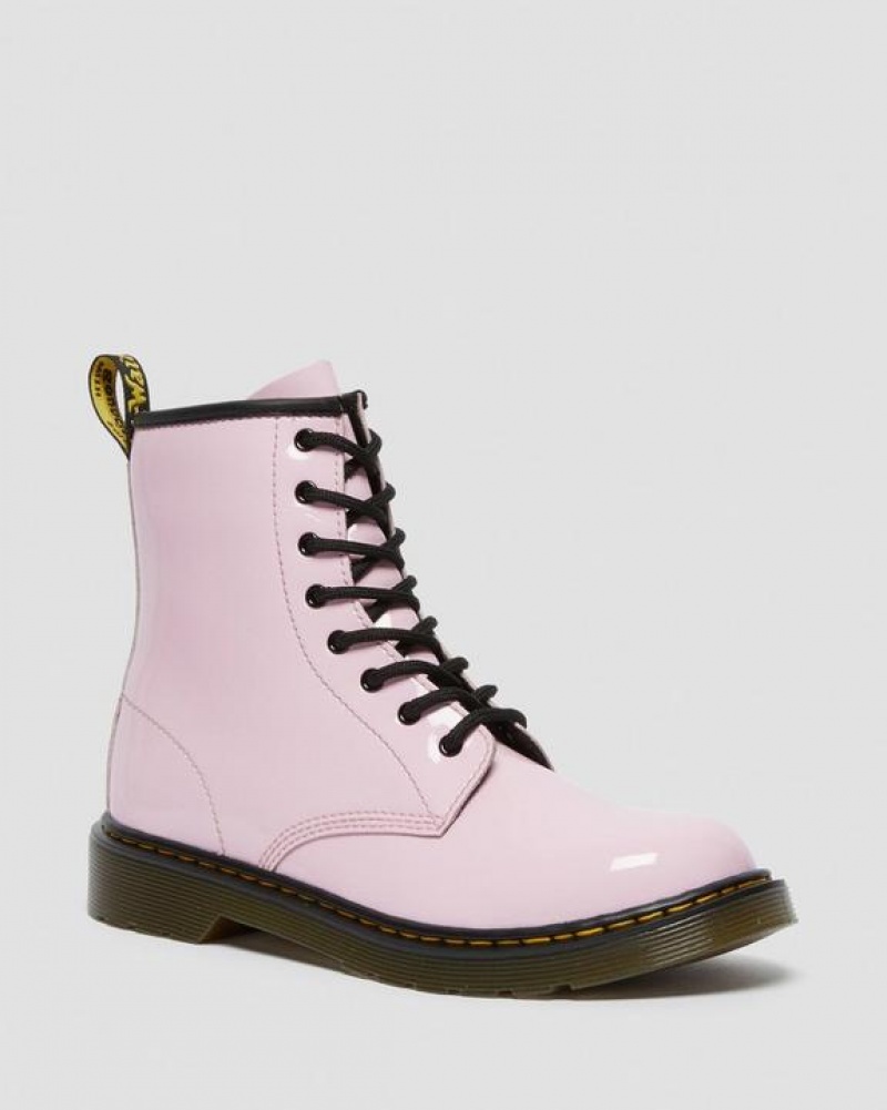 Dr Martens Youth 1460 Kiiltonahka Nahkaiset Pitsi Up Lasten Saappaat Pinkki | Suomi_Dr74528