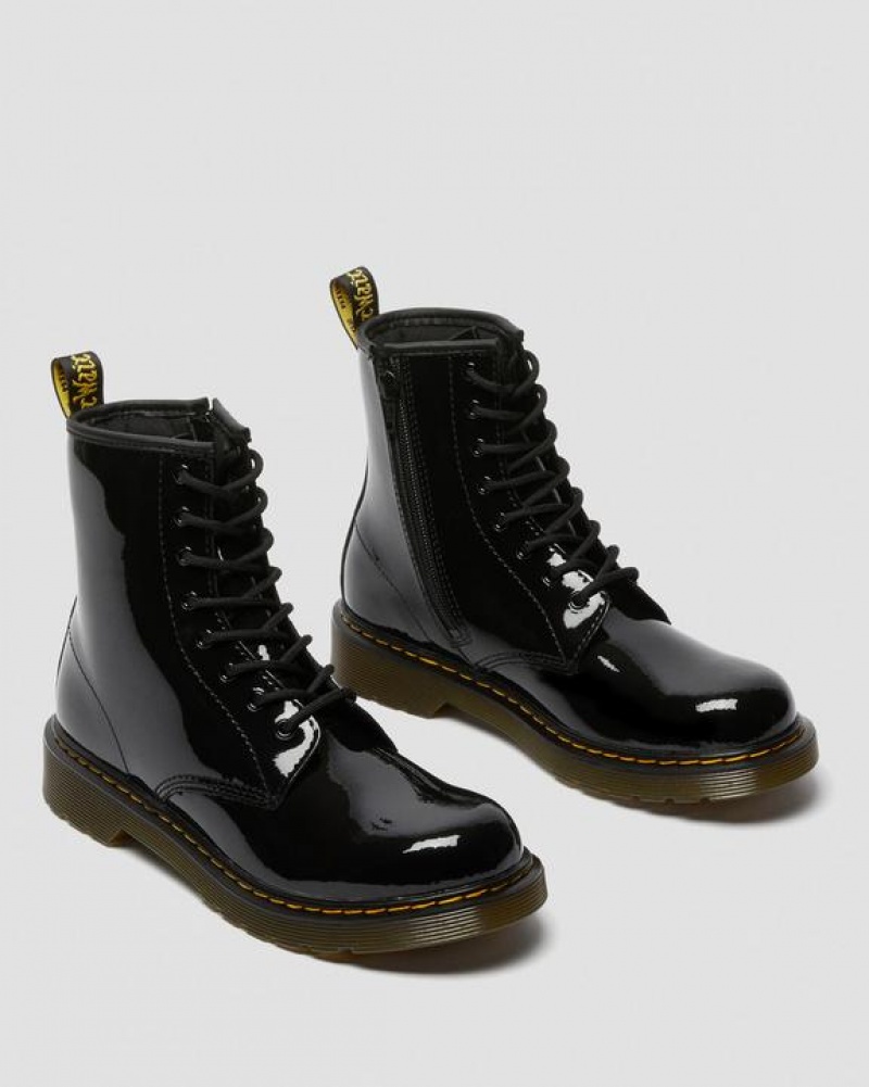 Dr Martens Youth 1460 Kiiltonahka Nahkaiset Pitsi Up Lasten Saappaat Mustat | Suomi_Dr21321