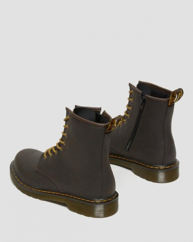 Dr Martens Youth 1460 Wildhorse Nahkaiset Pitsi Up Lasten Saappaat Tummanruskea | Suomi_Dr77345