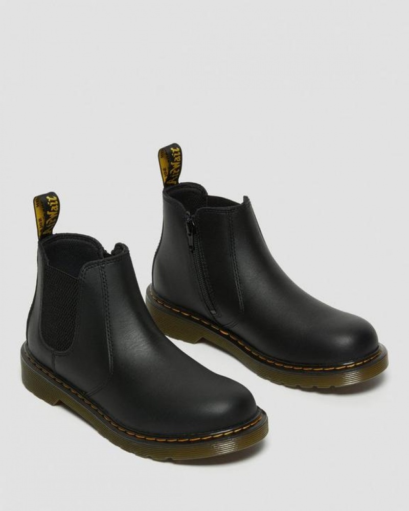 Dr Martens Youth 2976 Softy T Nahkaiset Chelsea Lasten Saappaat Mustat | Suomi_Dr77848