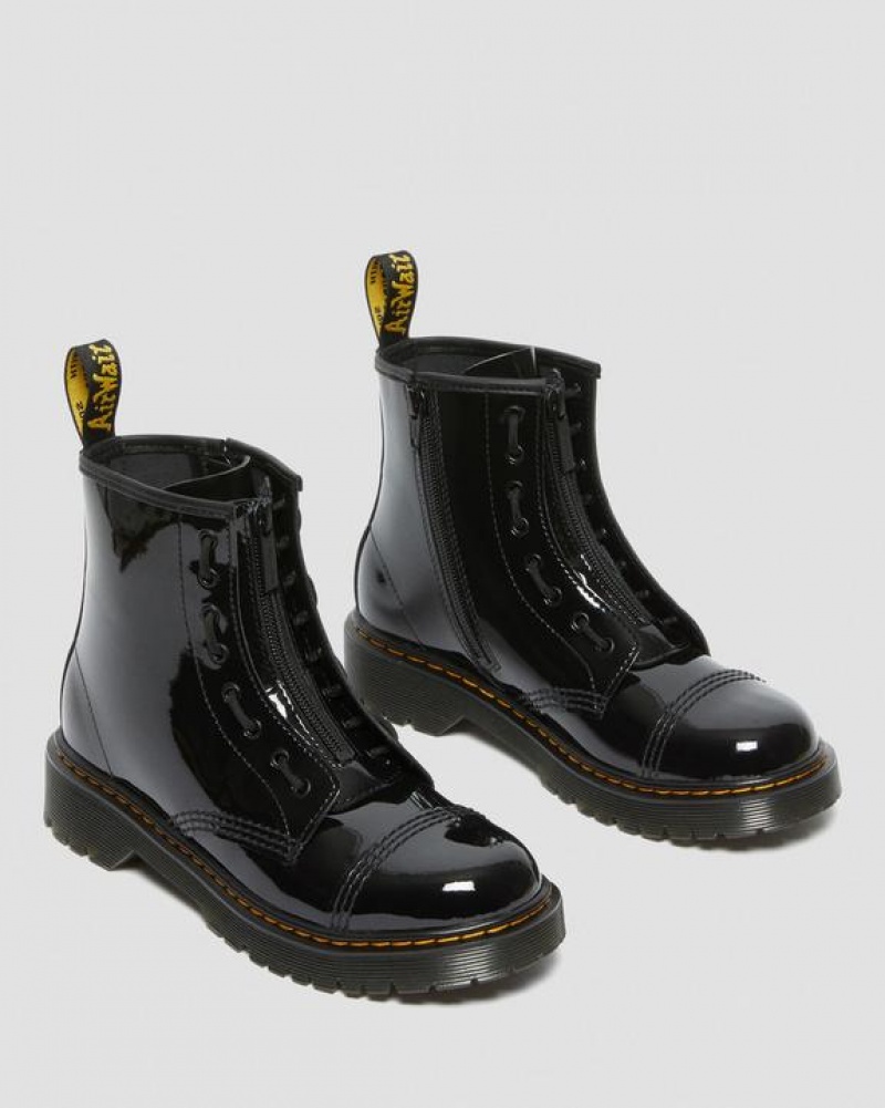 Dr Martens Youth Sinclair Bex Kiiltonahka Nahkaiset Lasten Saappaat Mustat | Suomi_Dr38669